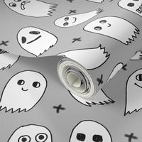 ghosts grey kids baby black and grey kids cute october halloween fabric