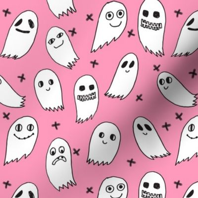 ghosts // pink halloween ghost fabric girls halloween scary spooky ghost fabric