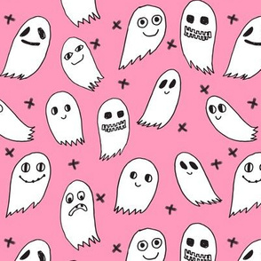 ghosts // pink halloween ghost fabric girls halloween scary spooky ghost fabric