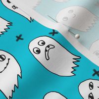 ghosts // turquoise aqua spooky scary halloween october frightening fabric