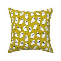 ghosts // green halloween fabric cute scary spooky ghosties ghost halloween kids fabric