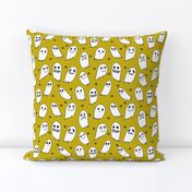 ghosts // green halloween fabric cute scary spooky ghosties ghost halloween kids fabric