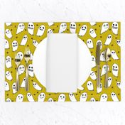 ghosts // green halloween fabric cute scary spooky ghosties ghost halloween kids fabric