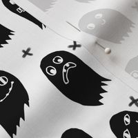 ghost // ghosts black and white scary spooky halloween fabric for october kids halloween fabrics