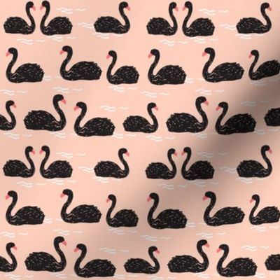 swans // black swan mini cute girls pink swan