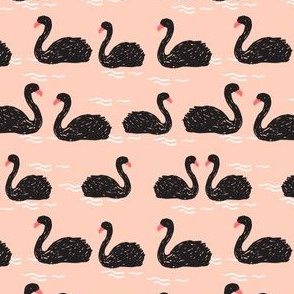 swans // black swan mini cute girls pink swan