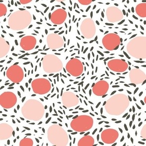 coral dots pink blush kids girls nursery baby abstract paint pattern