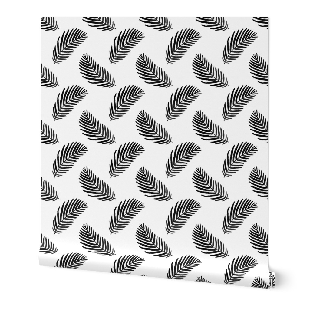 palms black and white painted palm print watercolor tropical summer nursery baby cute black and white palm print