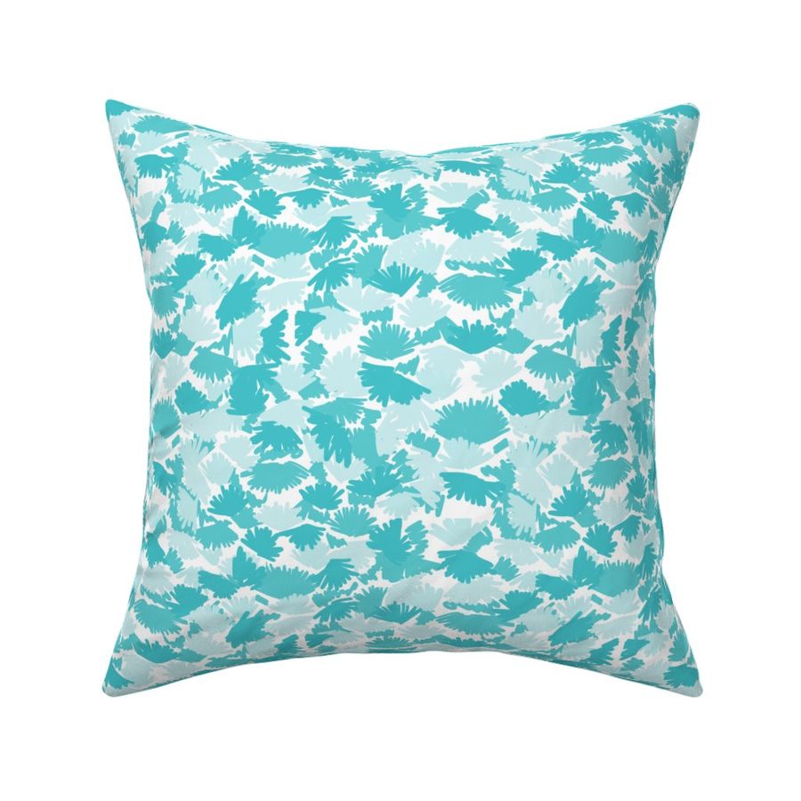 abstract turquoise aqua camo leaves leaf camouflage girls nursery sweet aqua print