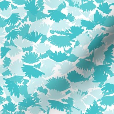 abstract turquoise aqua camo leaves leaf camouflage girls nursery sweet aqua print