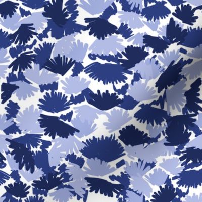 indigo abstract camo camouflage leaves leaf cute indigo painted abstract print