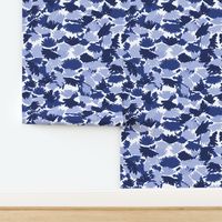 indigo abstract camo camouflage leaves leaf cute indigo painted abstract print