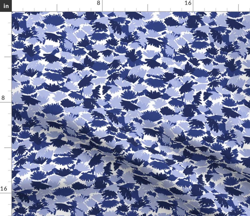 indigo abstract camo camouflage leaves leaf cute indigo painted abstract print