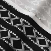 Black and Silver Diamond Stripe