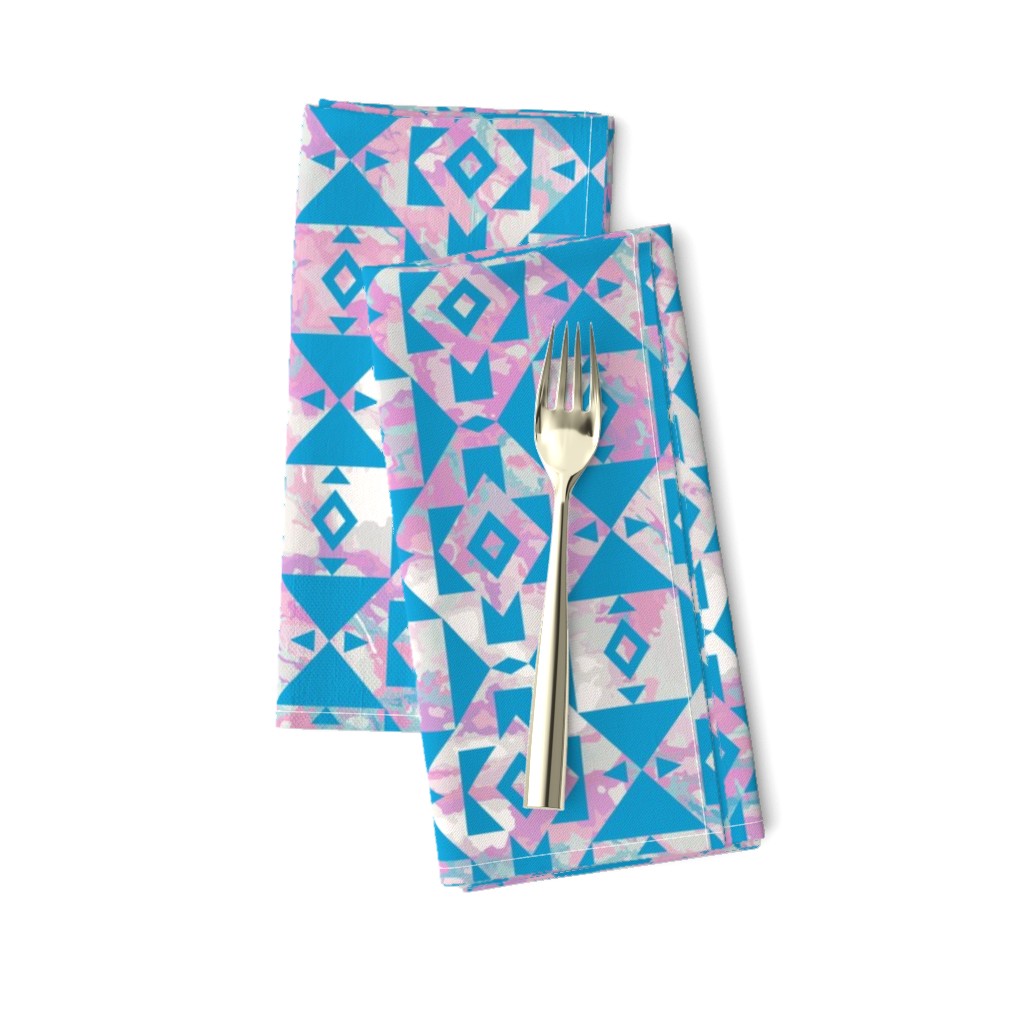 Marbled Southwest Geometric in Pink and Blue