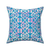Marbled Southwest Geometric in Pink and Blue