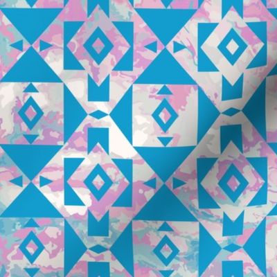 Marbled Southwest Geometric in Pink and Blue