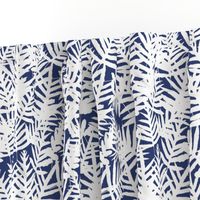 Fern Tangle Indigo White 150