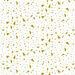 Scaterred triangles - mustard yellow on white || by sunny afternoon