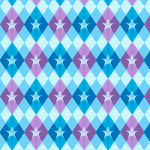 Cool Lilac Star Argyle