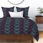 Tearful Ogre Bargello, Burgundy and Turquoise