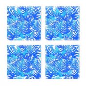 Fern Tangle Blues on White 150