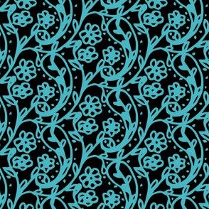 Sweet Paisley Black and Blue