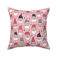 Christmas Santa Claus with Stars on Pink