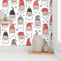 Christmas Santa Claus with Stars on White