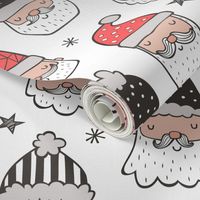 Christmas Santa Claus with Stars on White