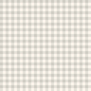 cream and hazel grey gingham, 1/4" squares 