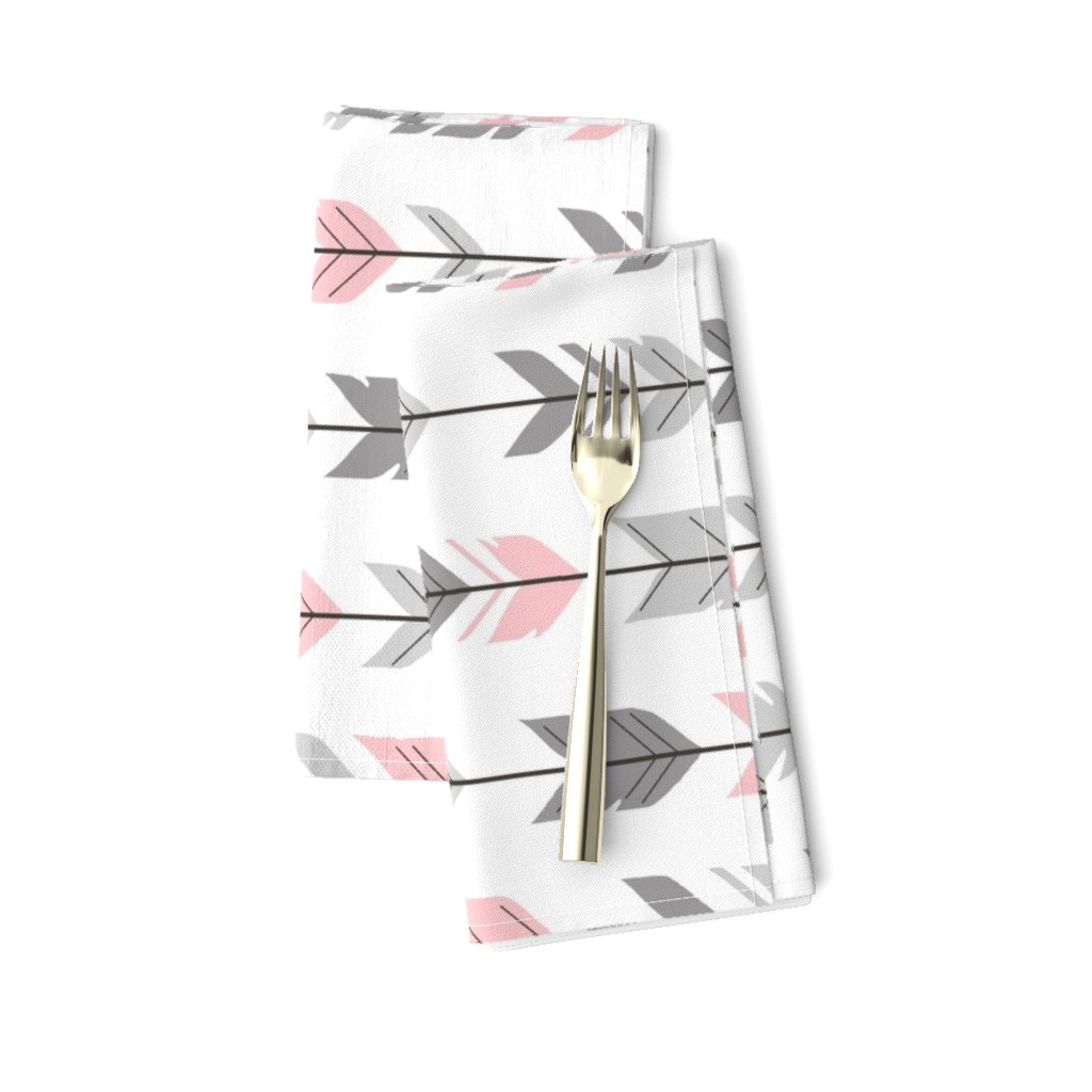 Arrow Feather - grey/pink 90 degree- Meadow Sunrise