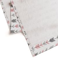 Arrow Feather - grey/pink 90 degree- Meadow Sunrise