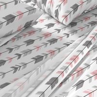 Arrow Feather - grey/pink 90 degree- Meadow Sunrise