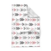 Arrow Feather - grey/pink 90 degree- Meadow Sunrise