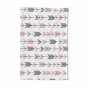 Arrow Feather - grey/pink 90 degree- Meadow Sunrise