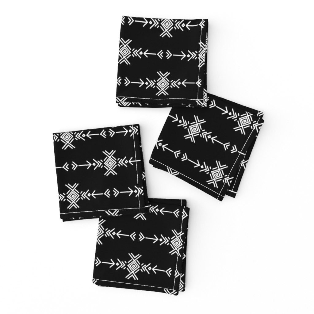 Small Tribal Bands - White on Black