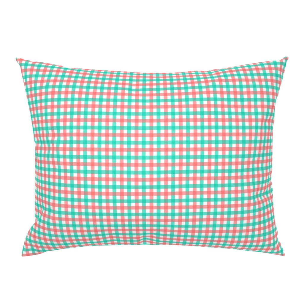 Coral and Mint Gingham