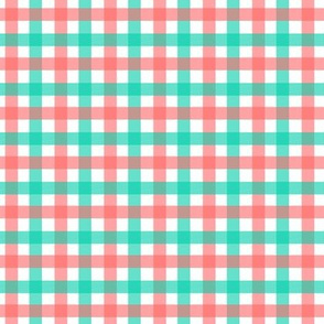 Coral and Mint Gingham