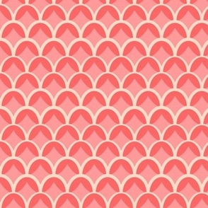 Coral and Pink Geometric Scallop