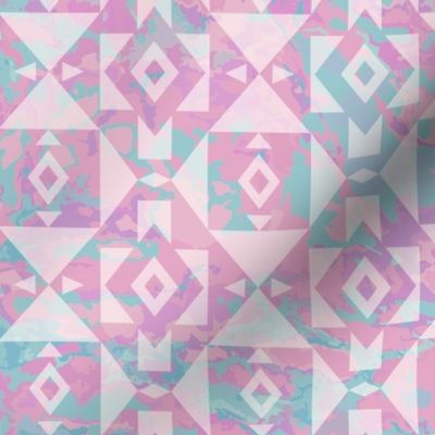 Southwest Geometric - Pink Marbled Background