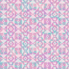 Southwest Geometric - Pink Marbled Background