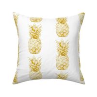 Gold Pineapples on White