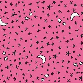 Curses and Spells Stars Black and Pink