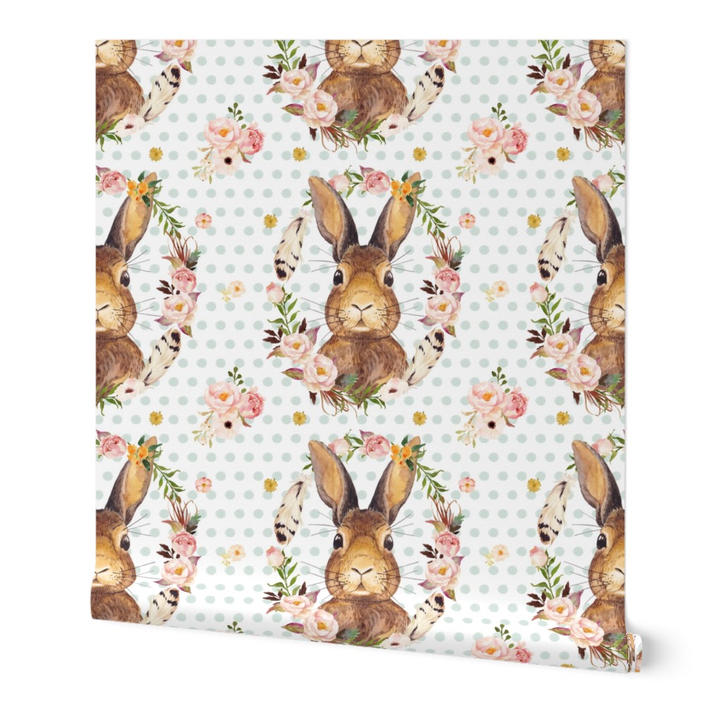 7" Some Bunny Loves Me Polka Dots Minty