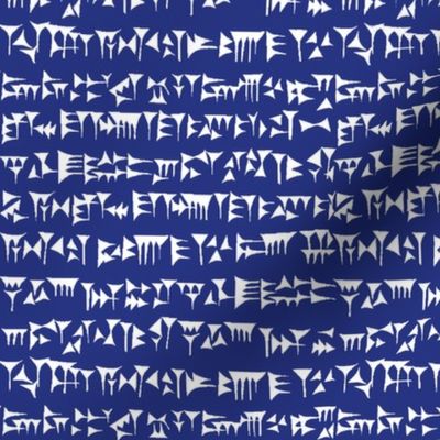 Babylonian Cuneiform on Dark Blue // Small