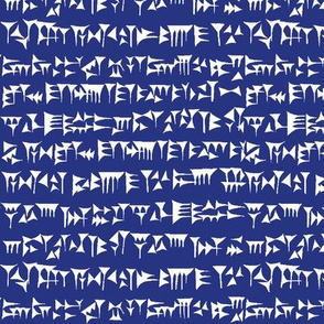 Babylonian Cuneiform on Dark Blue // Small