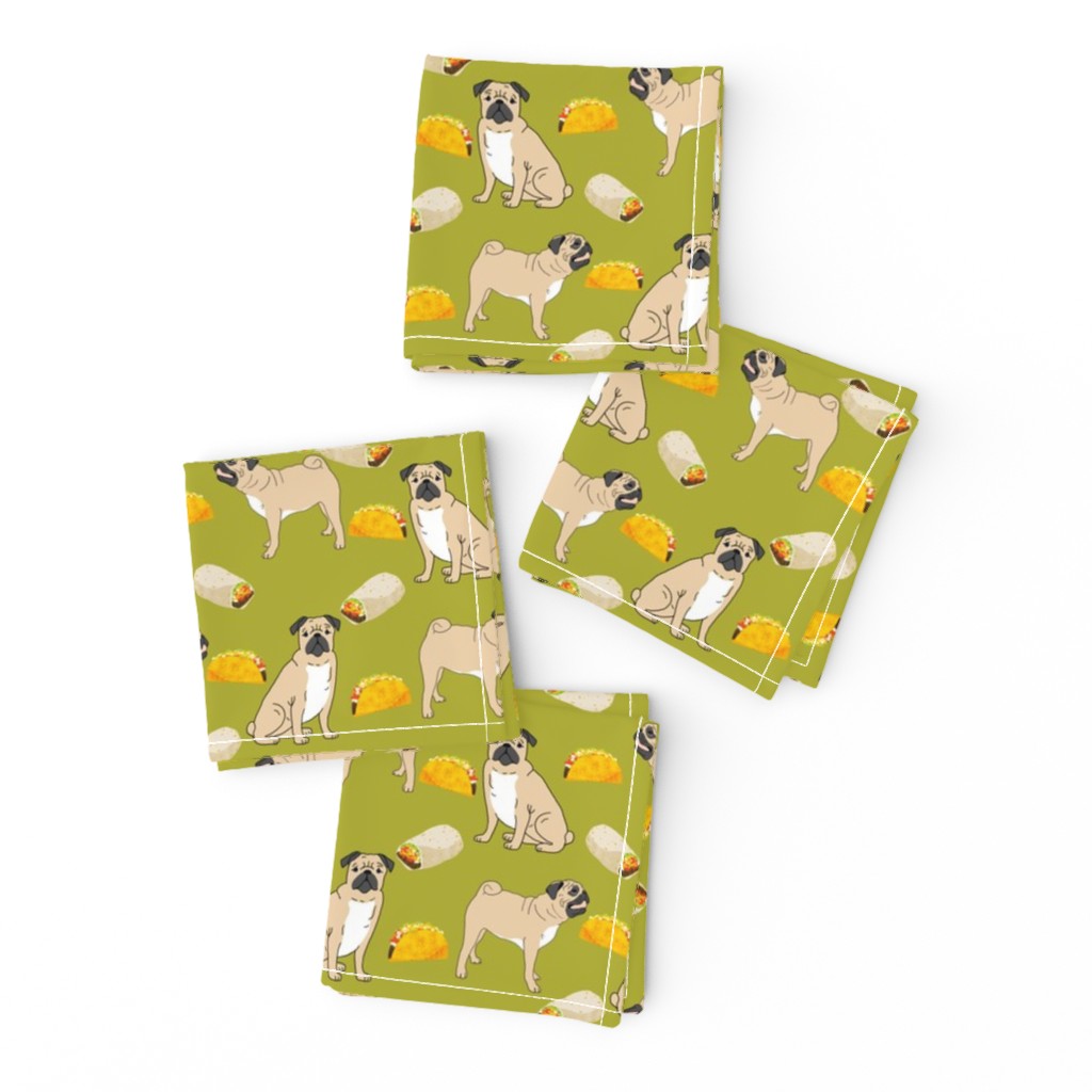 pug pugs pug fabric for pug owners taco tacos food cute pug fabric sweet funny pug fabric