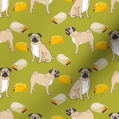 pug pugs pug fabric for pug owners taco tacos food cute pug fabric sweet funny pug fabric