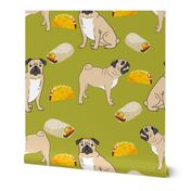 pug pugs pug fabric for pug owners taco tacos food cute pug fabric sweet funny pug fabric